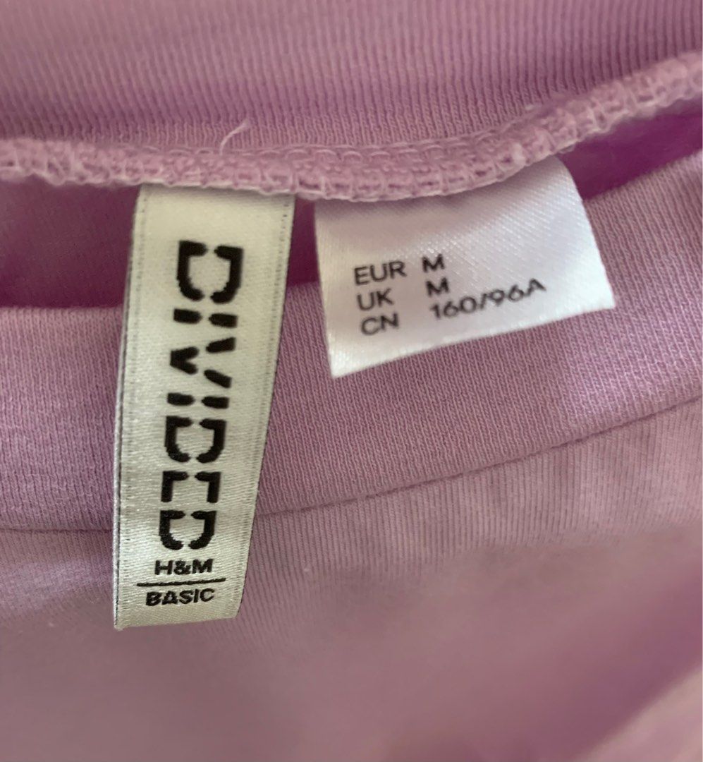 H M basics Purple Crop Top Women s Fashion Tops Shirts on Carousell