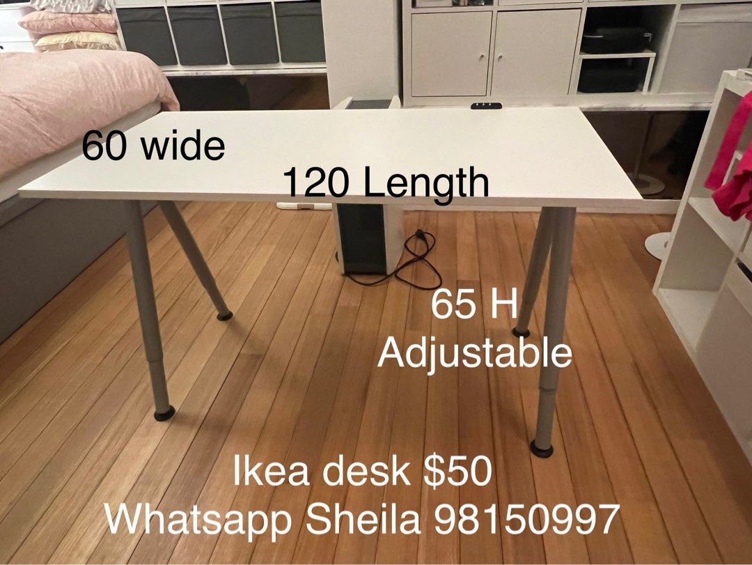Ikea adjustable desk Study Table, Furniture & Home Living, Furniture