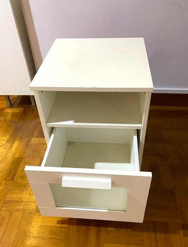 IKEA BRIMNES Bedside Table, Furniture & Home Living, Furniture, Tables & Sets on Carousell