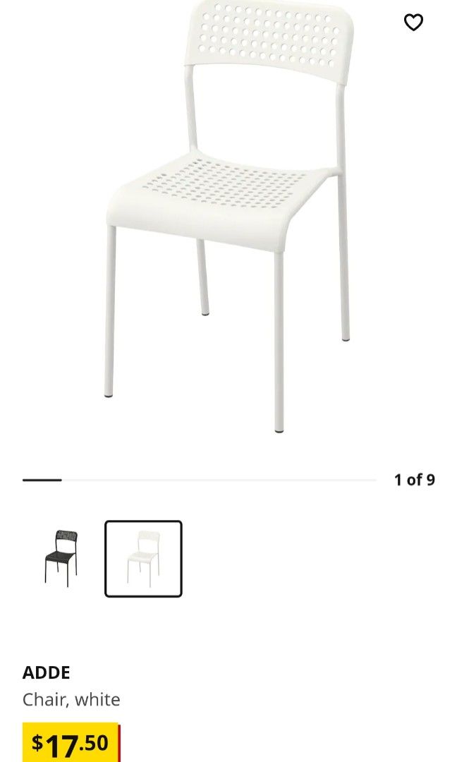 IKEA Chair white, Furniture & Home Living, Furniture, Chairs on Carousell