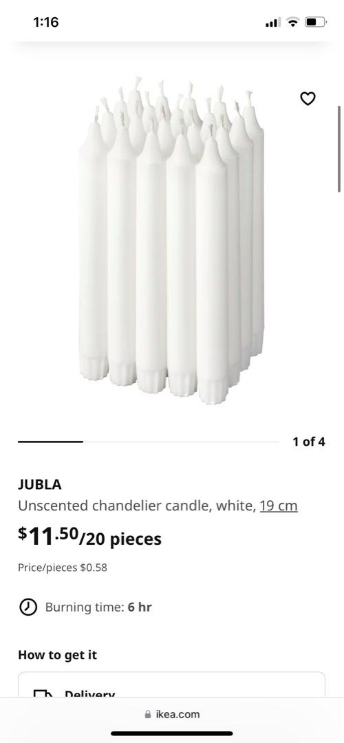 Ikea Jubla candles 20 chandelier candles, Furniture & Home Living