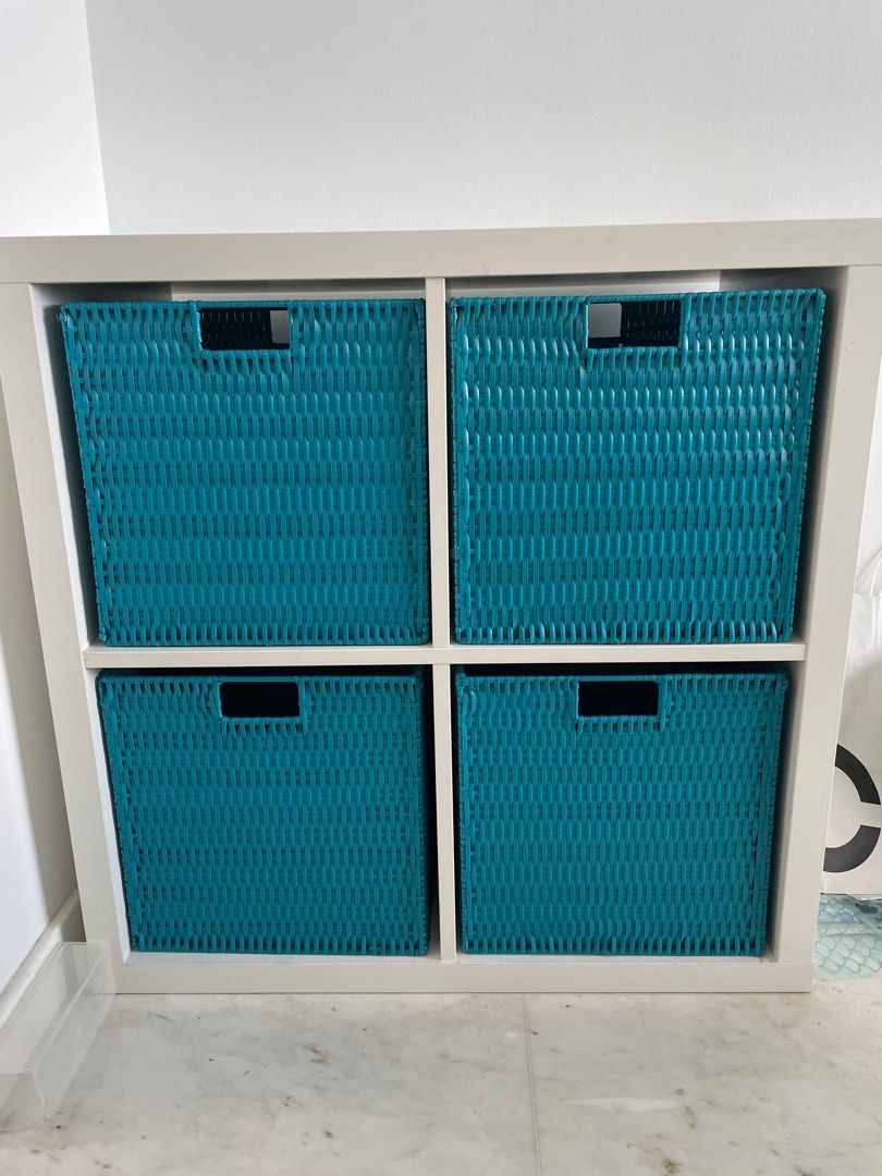 IKEA Kallax Shelves with baskets, Furniture & Home Living, Furniture