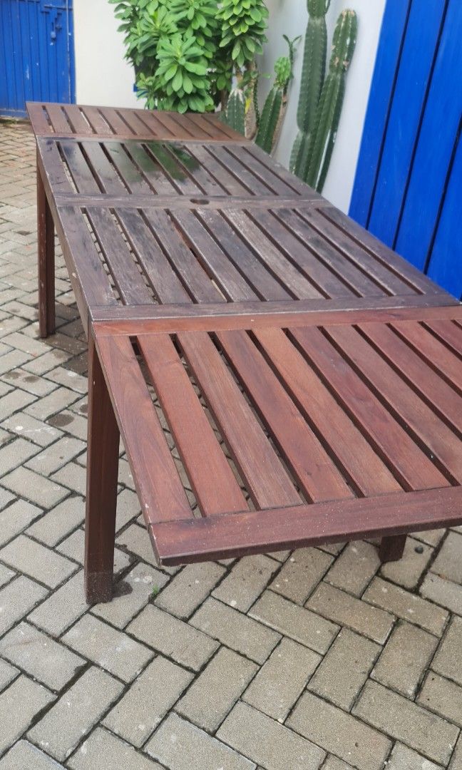 Ikea Outdoor table meja kayu luar, Perabotan Rumah di Carousell