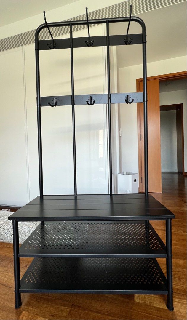 IKEA Pinnig Storage Rack with Bench & Shoe Rack, Furniture & Home