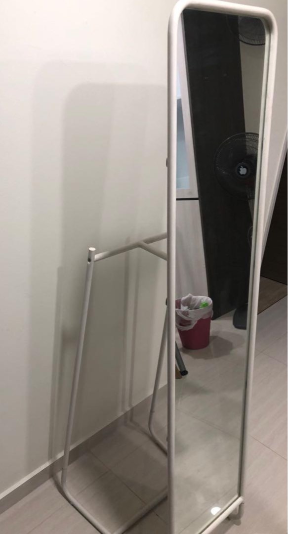 Ikea standing mirror white, Furniture & Home Living, Furniture, Other Home Furniture on Carousell