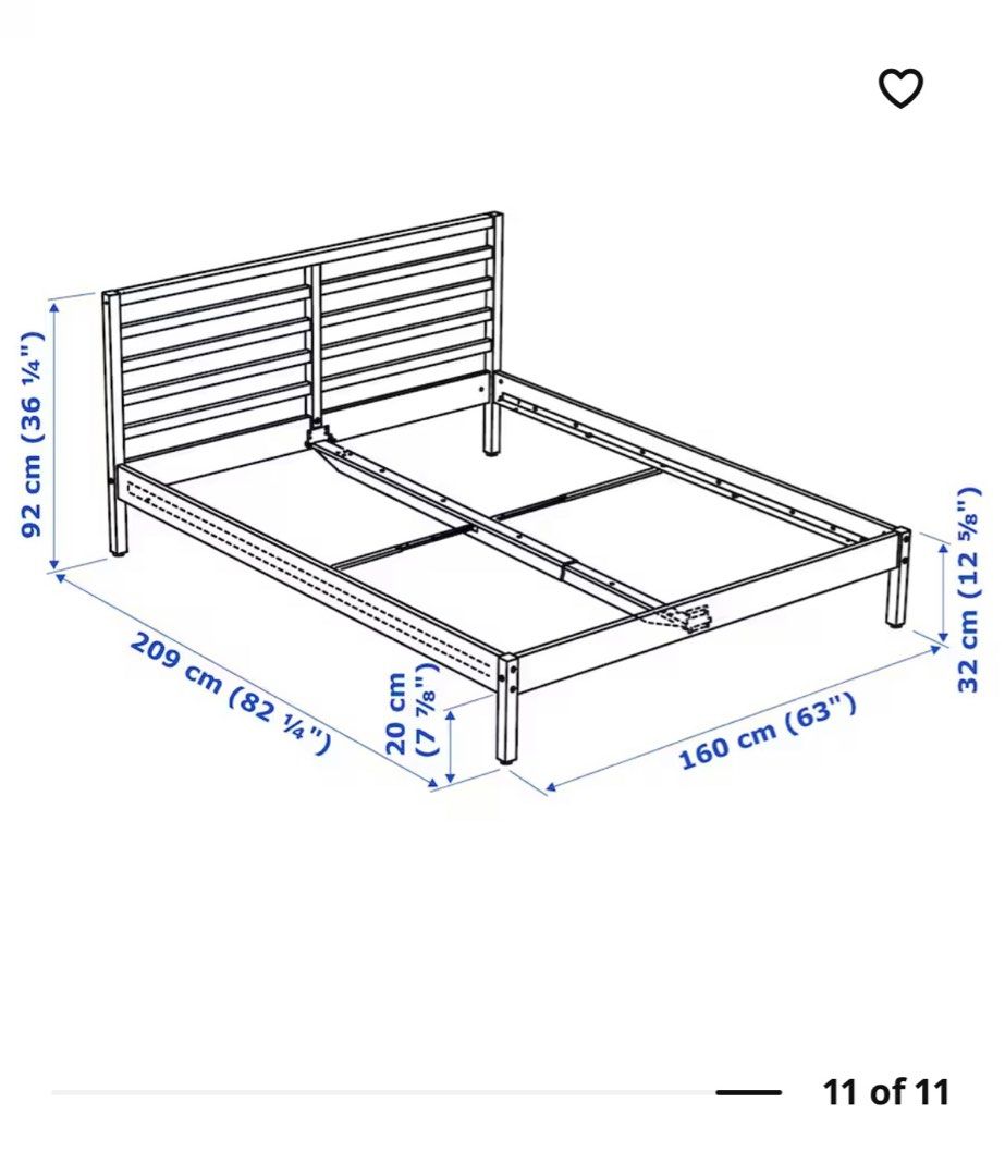 IKEA Tarva Queen Bed Frame, Furniture & Home Living, Furniture, Bed