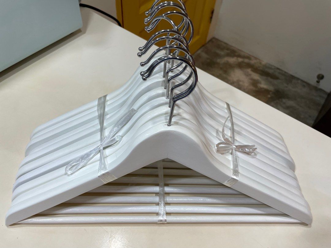 IKEA White Wooden Clothes Hanger (Not BUMERANG ), Furniture & Home