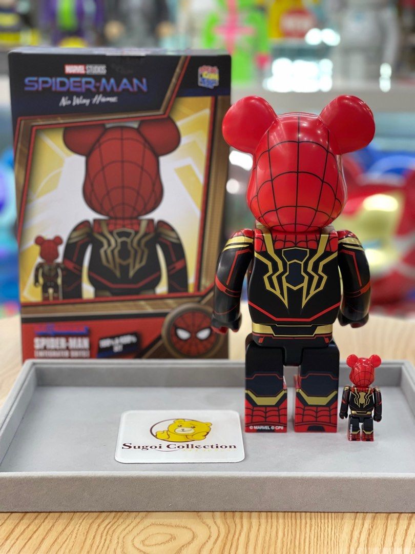 In Stock] BE@RBRICK x Spider-Man Integrated Suit 100%+400%/1000