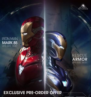 ‼️INCOMING BUNDLE SET! SAME EDITION NO!!! Queen Studios Mark 85 & Mark 49 LIFE SIZE BUST. IronMan Sideshow. Infinity Studio. XM Studios.
