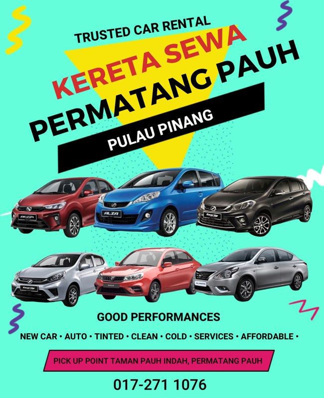 KERETA SEWA PERMATANG PAUH PENANG, Cars, Vehicle Rentals on Carousell