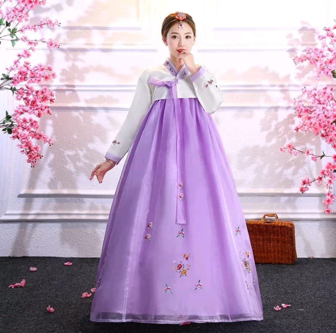 Modern Sleeveless Hanbok Dress in Purple