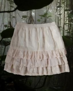 layered embroidered flower frills skirt • coquette• babydoll • milkmaid