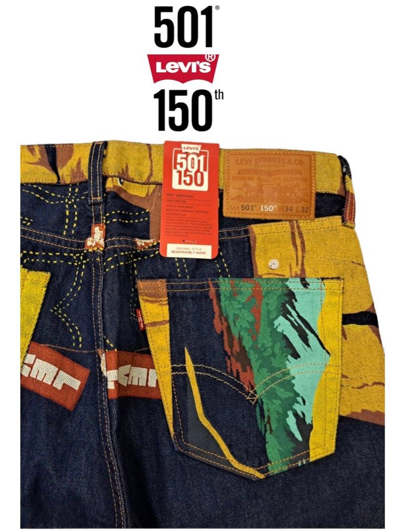 日本産】 Levis 150th バナープリント 501 リーバイス 150周年 W32