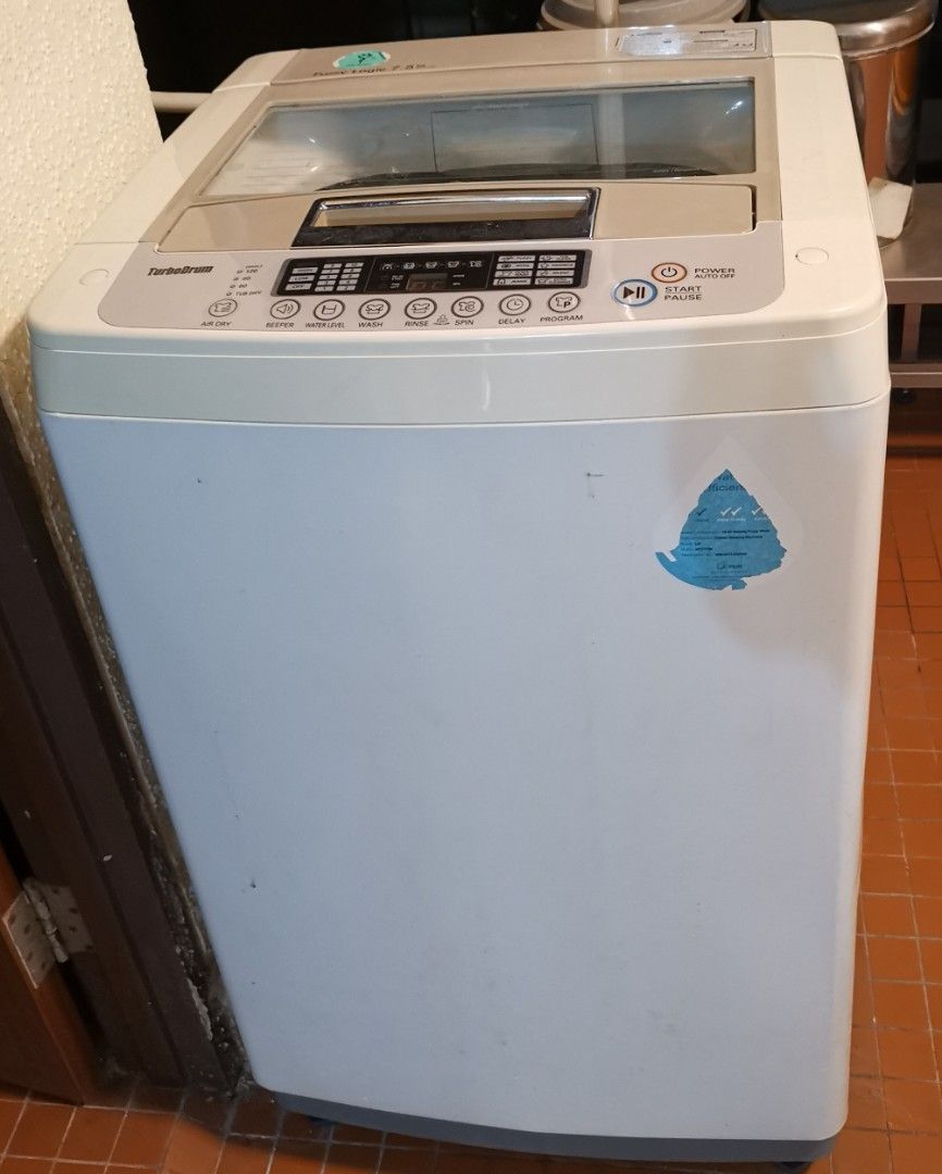 LG Turbo Drum Fuzzy Logic 7.5 kg, TV & Home Appliances, Washing