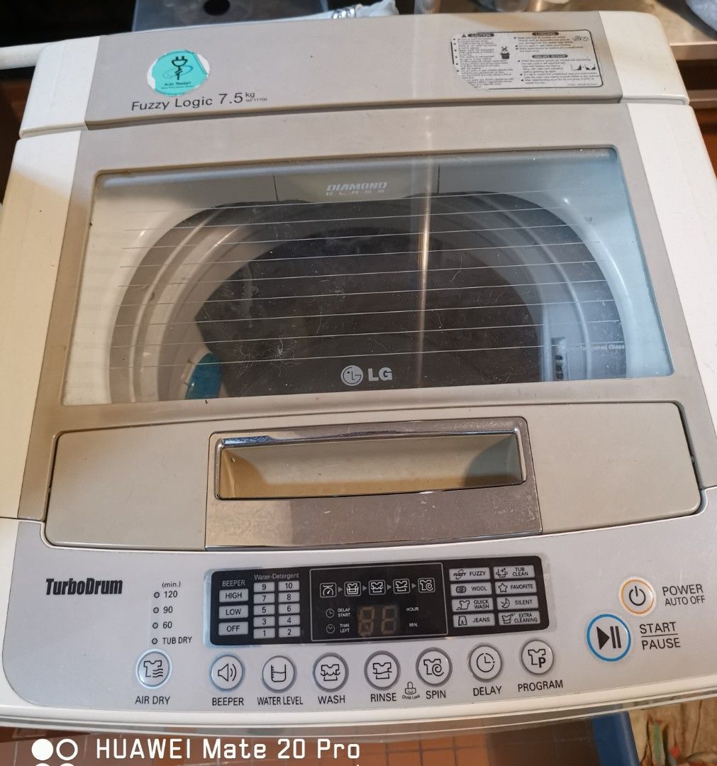 LG Turbo Drum Fuzzy Logic 7.5 kg, TV & Home Appliances, Washing