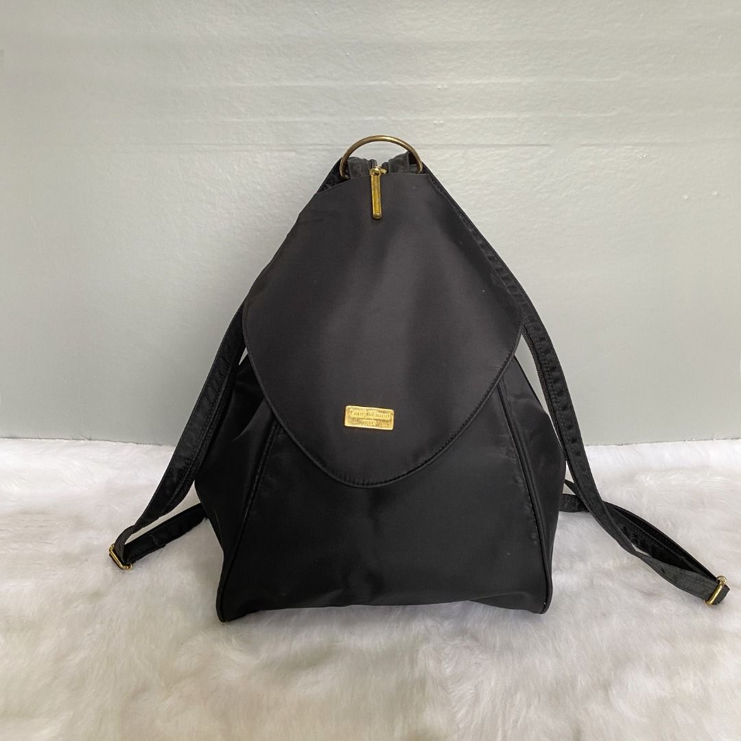 Louis Feraud Black Nylon Backpack, Women's Fashion, Bags & Wallets