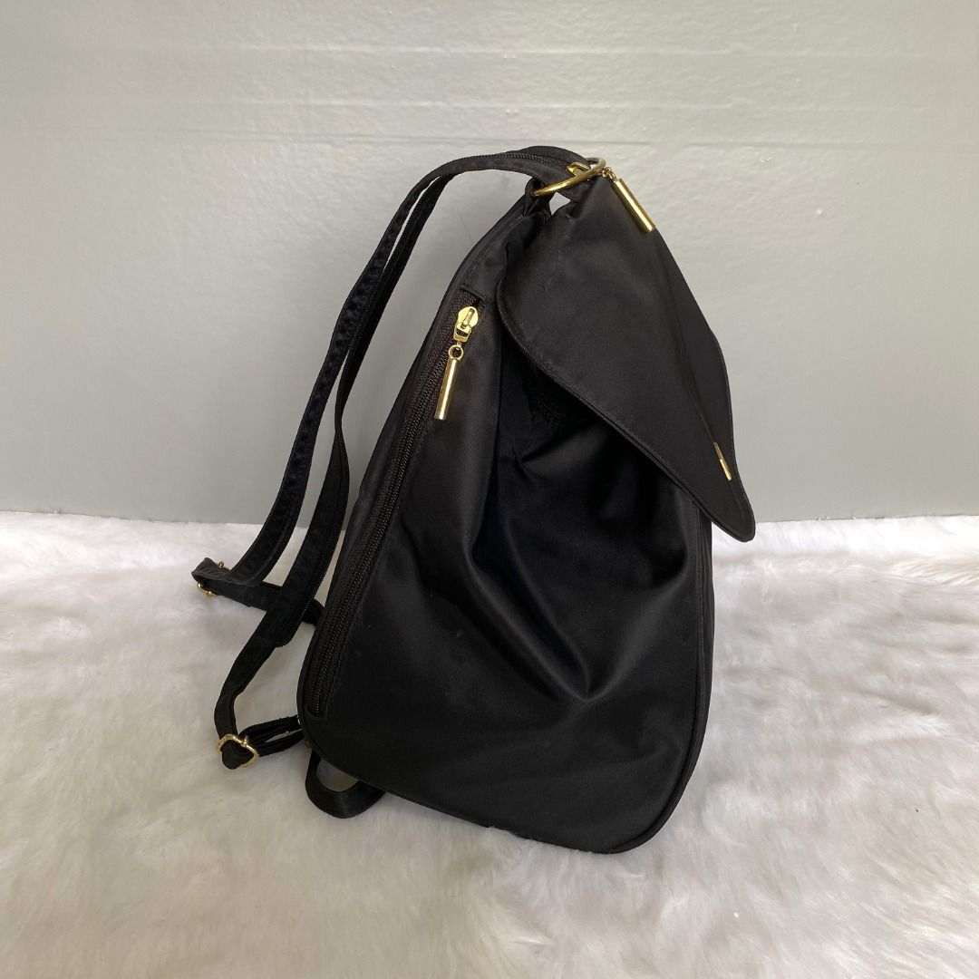 Louis Feraud Black Nylon Backpack, Women's Fashion, Bags & Wallets