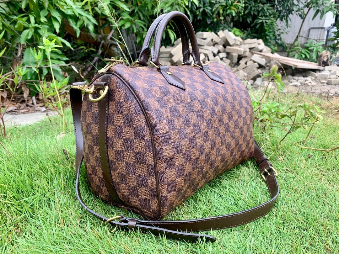 Louis Vuitton Damier Ebene Speedy Bandouliere 30 Bag 