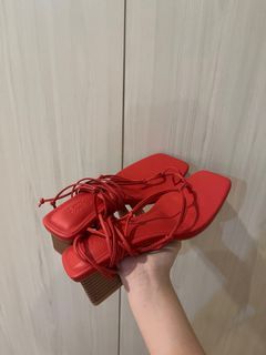 LOVE BONITO Red Tie Up Heels