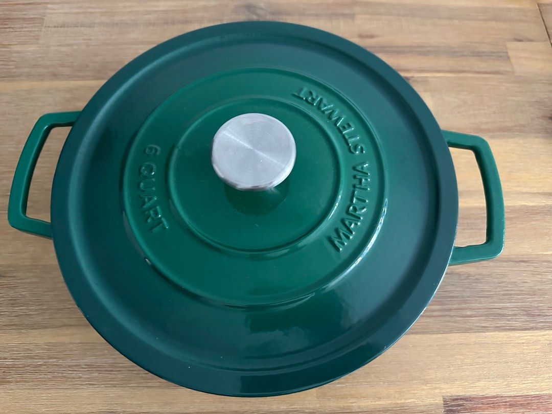 Martha Stewart Collection Green Enameled Cast Iron Round 6-Qt