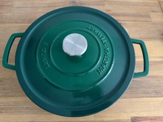 Lava Enameled Cast Iron Small Dutch Oven 0.4 Qt. Round with Trendy Lid  Yellow