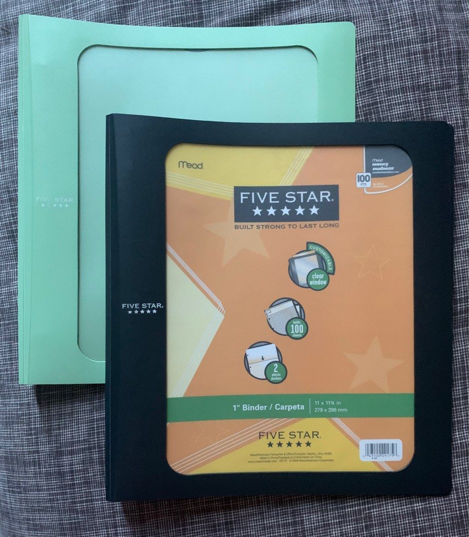 Mead Five Star 1" Binder with Customizable Window, Hobbies & Toys