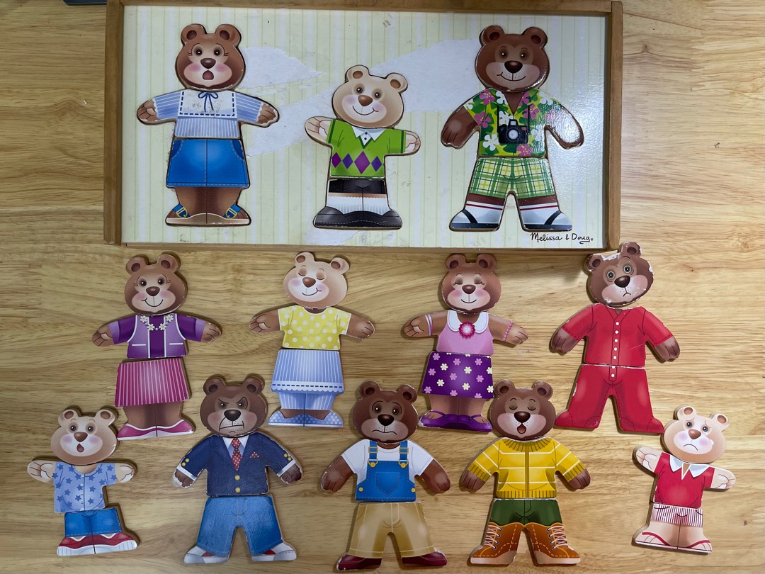 MELISSA & DOUG Wooden Bear Family Dress-Up Puzzle With Storage Box, Puzzles_READ £11.95 - UK - View #9