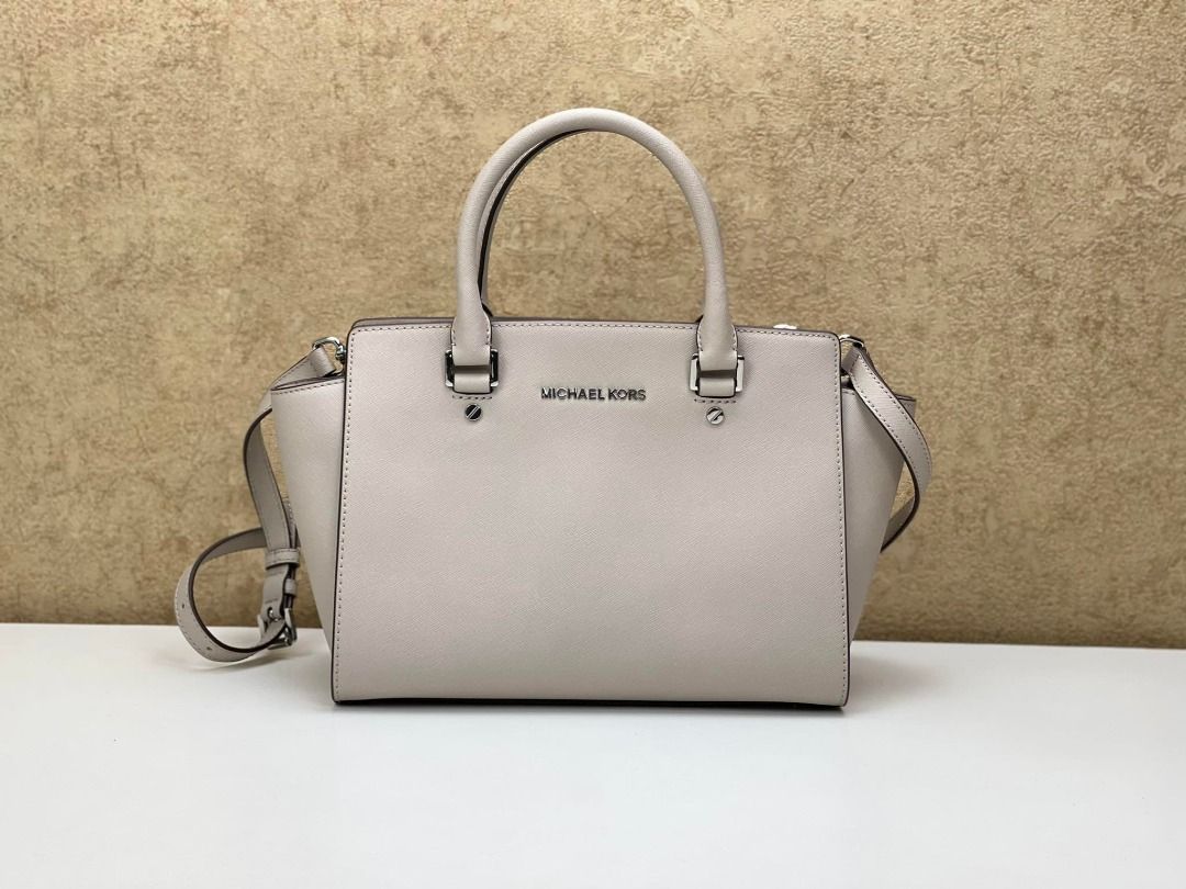 MICHAEL Michael Kors Beige Leather Medium Selma Satchel