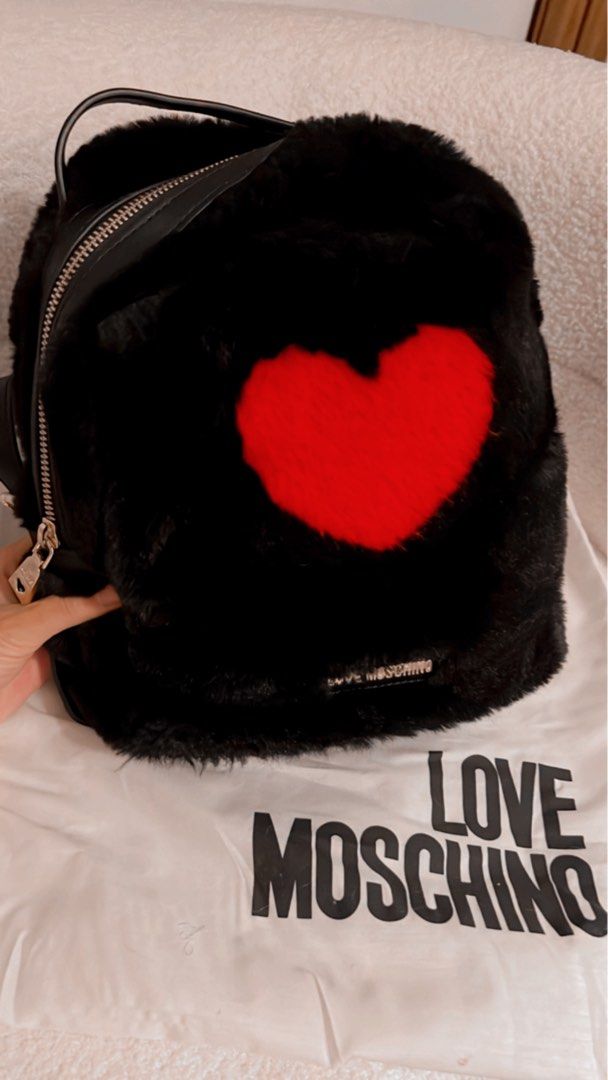 Love moschino backpack red best sale