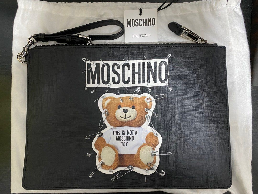 MOSCHINO Ladies Black Teddy Bear Clutch Bag Carousell