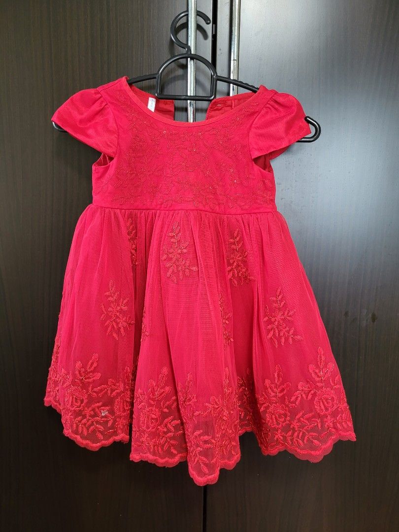 Red kids clearance frock