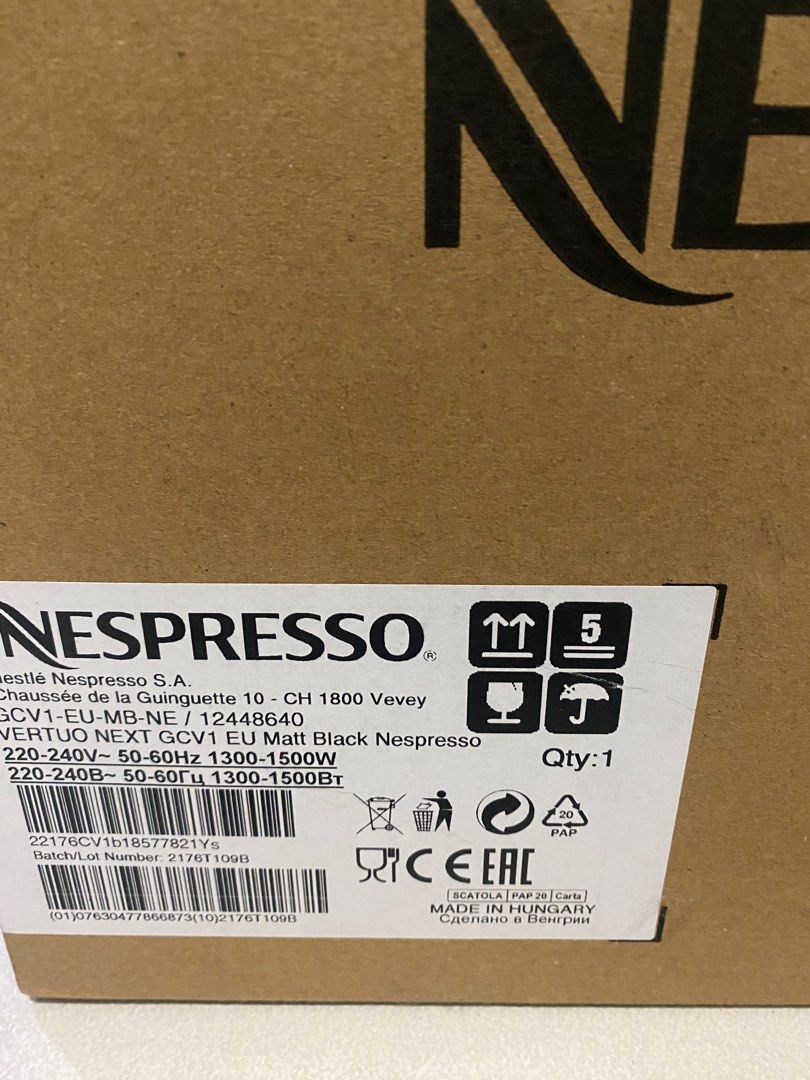 Nespresso Vertuo Next Black with free pods (Category: Coffee Machines & Makers) located in Quezon City. Submitted by cam000 (Listing ID 1233303845, Image 2). Description: Original price: 16,500 My price: P12,500 slightly negotiable RFS: I have another one Your Nespresso Vertuo Machine comes with these benefits: - A complimentary coffee sampling kit (Set of 12 capsules for tasting) - 2 years local warranty - Quick starting guide - Instruction book