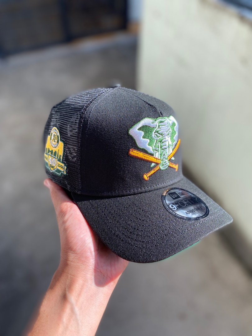 New Era Oakland Athletics 40th Anniversary Black Throwback 9Forty ...