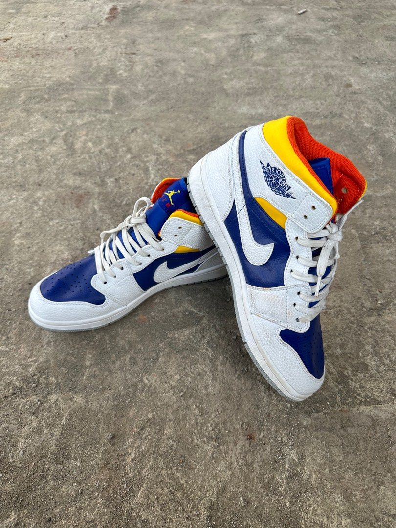 aj 1 mid royal blue laser orange