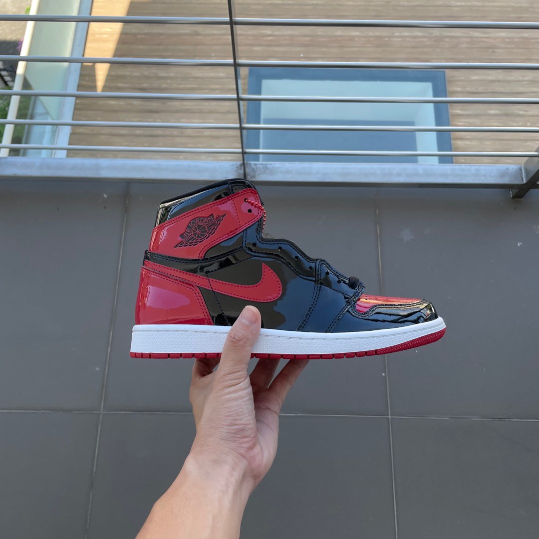 Nike Air Jordan 1 Patent Bred US9 US10 Men s Fashion Footwear