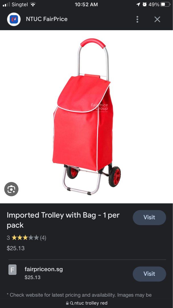 Ntuc trolley sales bag