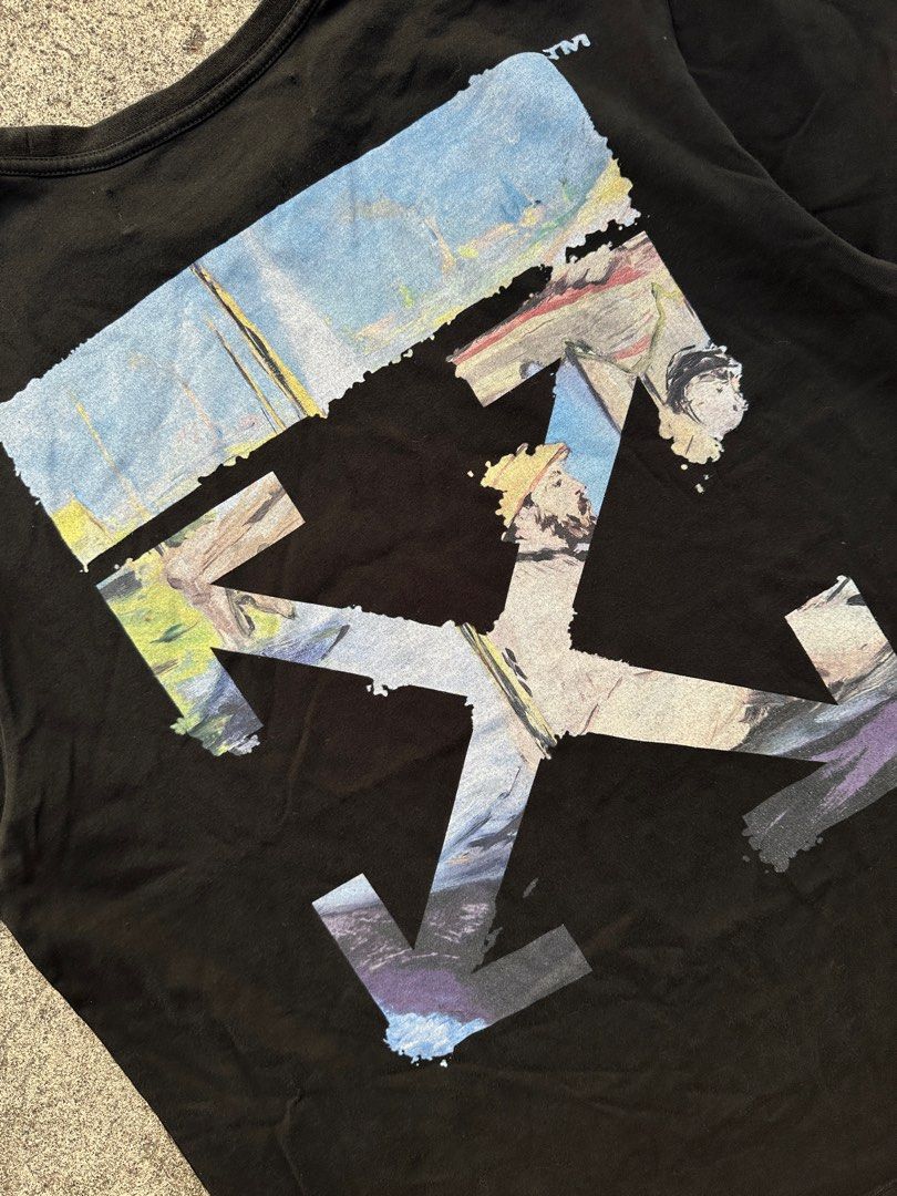 Off white colored arrows Men s Fashion Tops Sets Tshirts