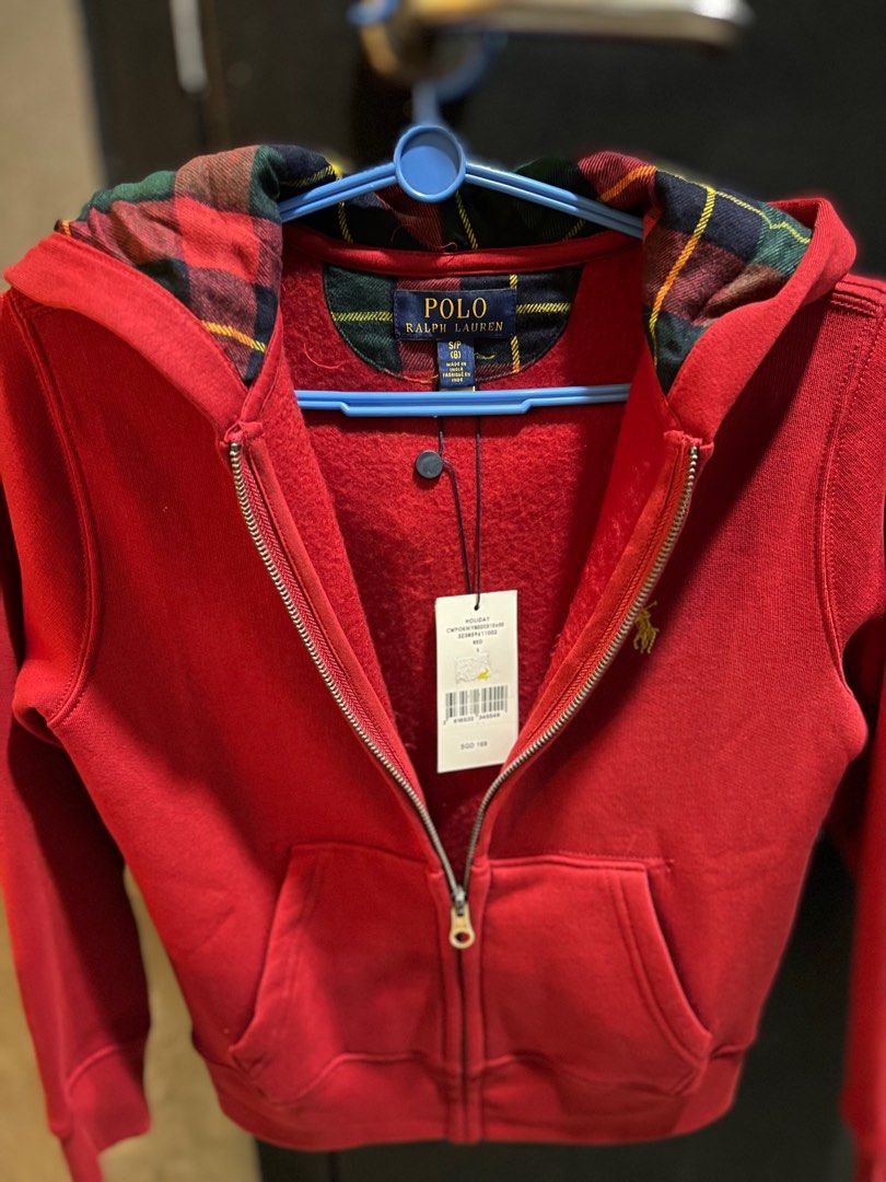 Red hoodie polo shop