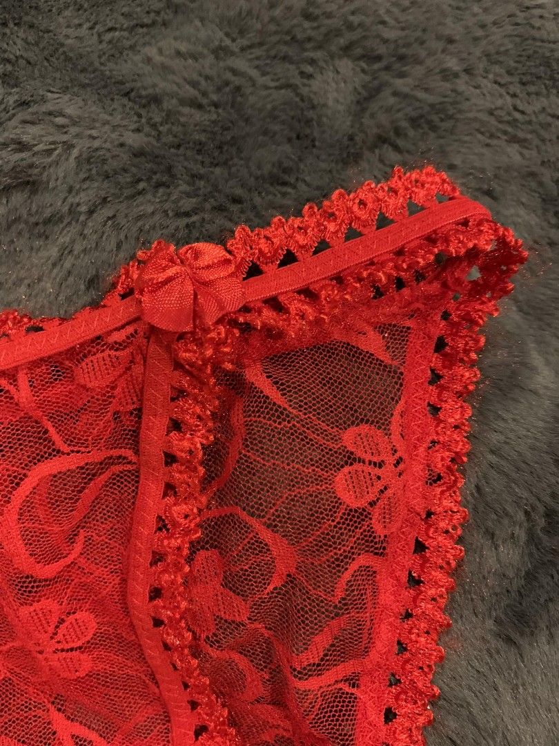 Red Lace Ruffle Panty