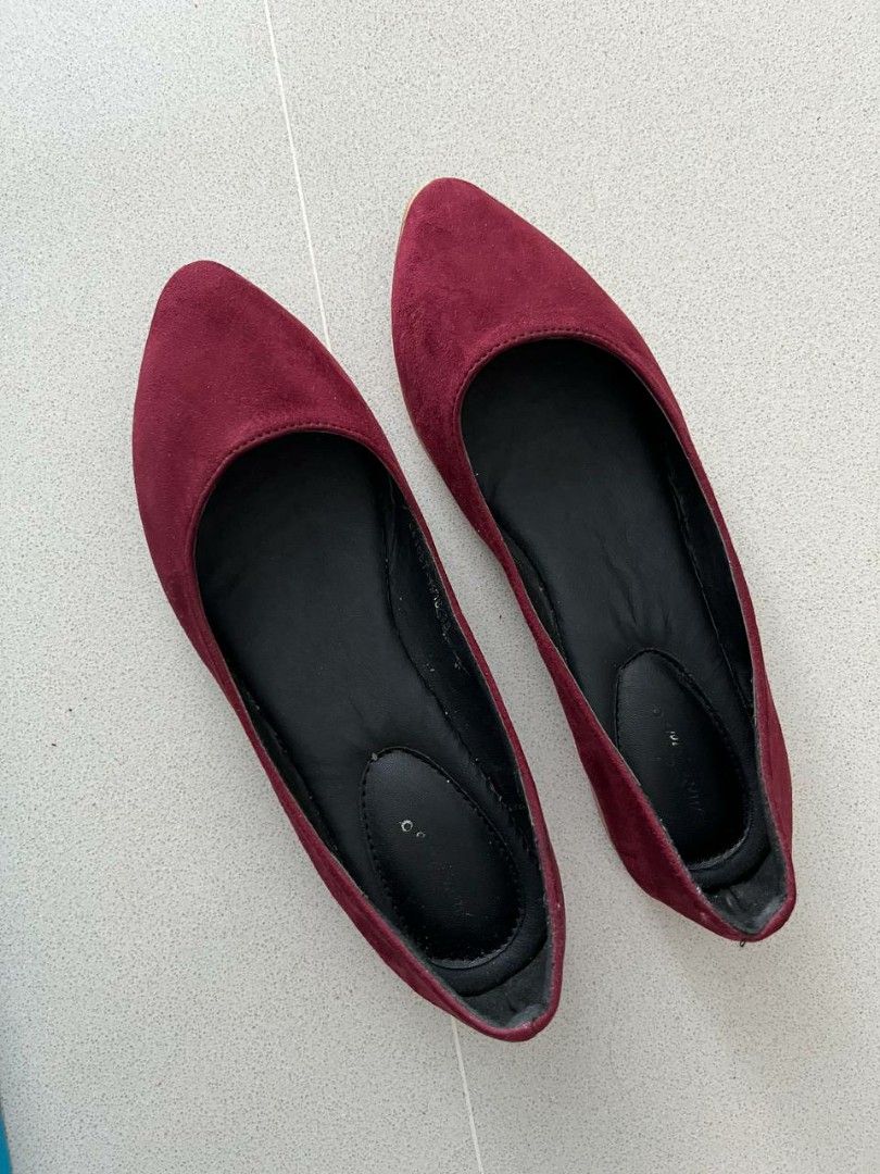 Red velvet discount flats womens