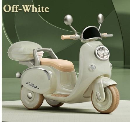 Retro Electric Tricycle with Sidecar Fit for 2 Kids Kids Motorcycle Motorbike Electric Scooter Ride On