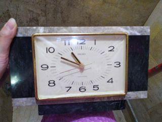 🇯🇵SEIKO Marble Clock RARE/VINTAGE Collectible
