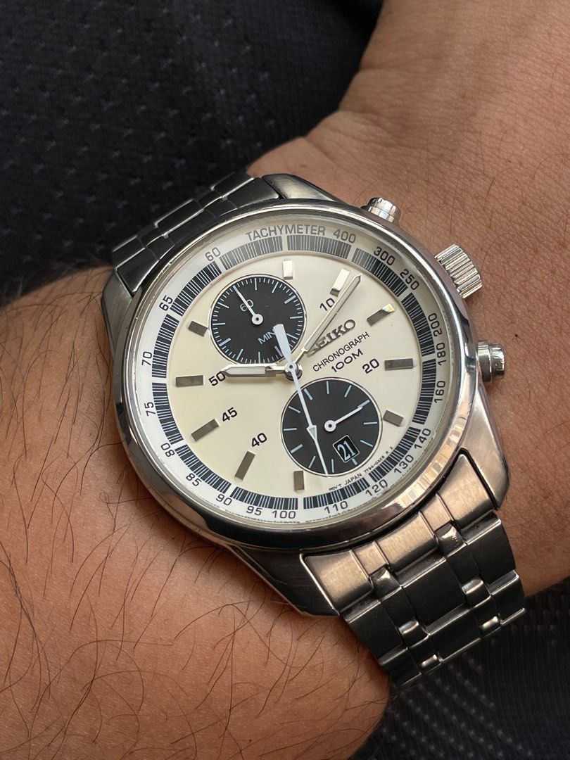 Seiko SNN151P1 Mechanical Quartz Panda Chronograph Men s Fashion