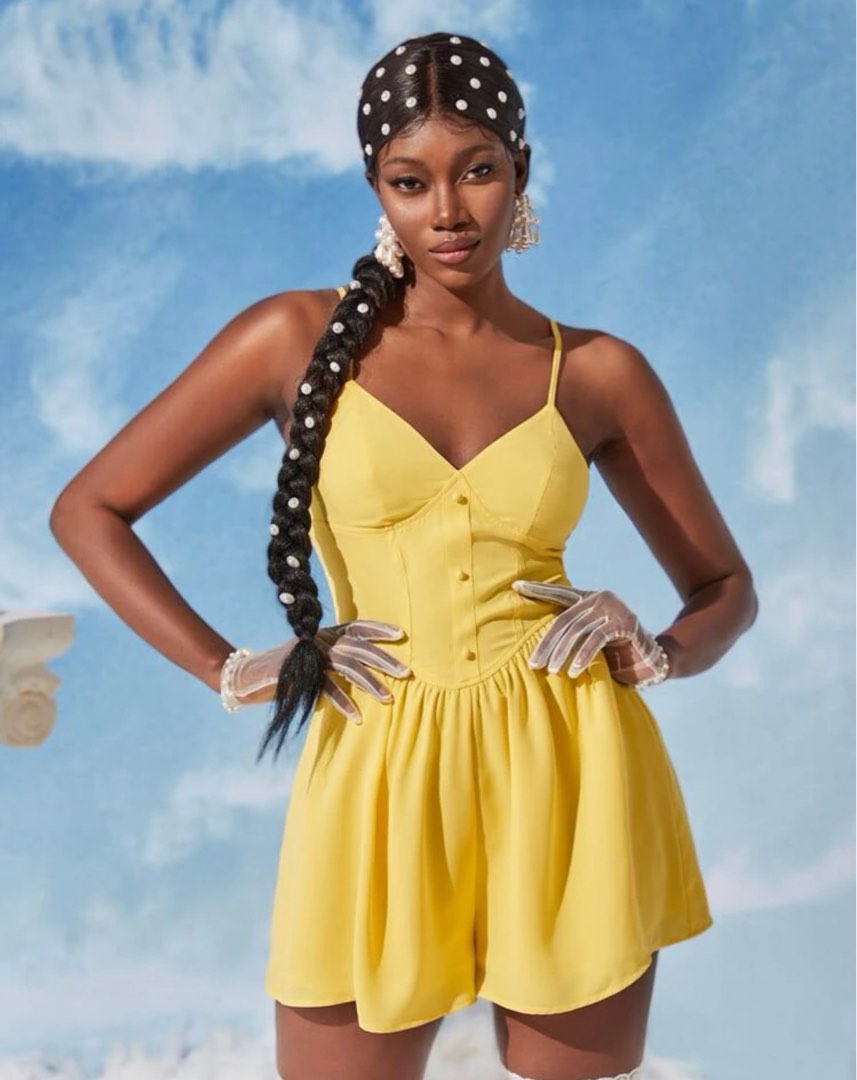 Shein sales yellow jumpsuit