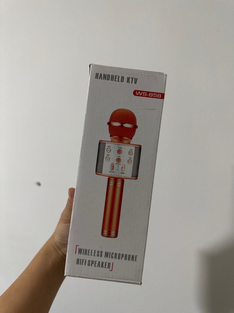 silver handheld ktv wireless microphone + speaker, Audio, Microphones