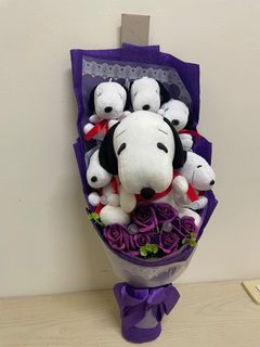 Snoopy史努比 娃娃 可愛 亮燈 花束