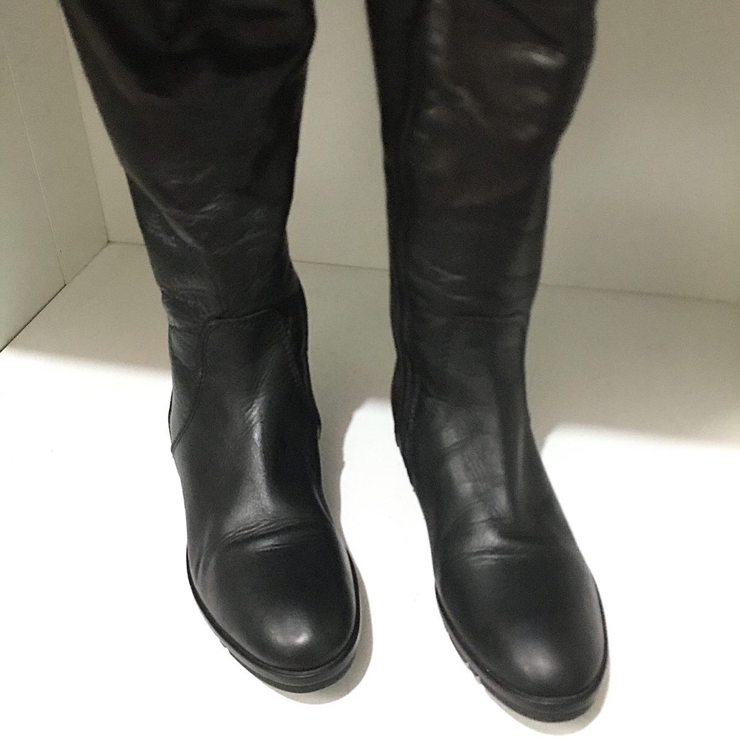 genuine leather knee high boots