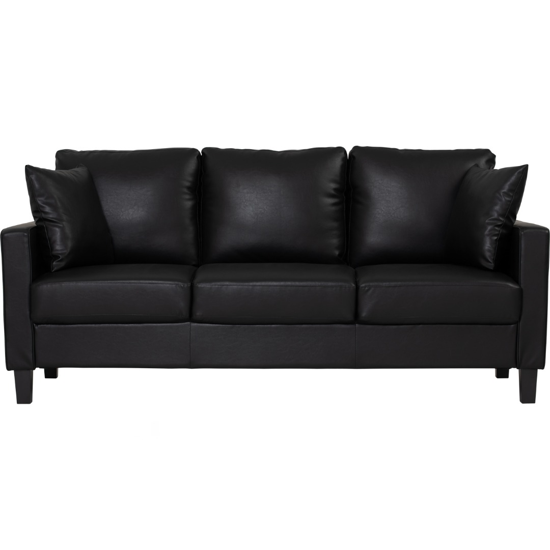 STAREX 3 Seater Sofa by Nuhoom Design (Solid Wood + Vinyl) Free
