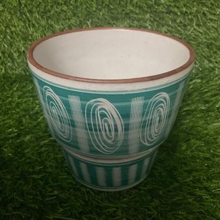 Terracotta Claypot Handcrafted Handpainted Turquoise Pot Vase with Factory Defect 5.25” x 5” inches - P225.00