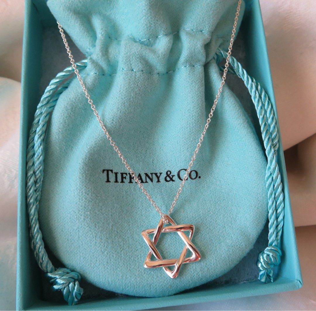 Tiffany Elsa Peretti Star of David Silver Necklace, Luxury, Accessories on  Carousell